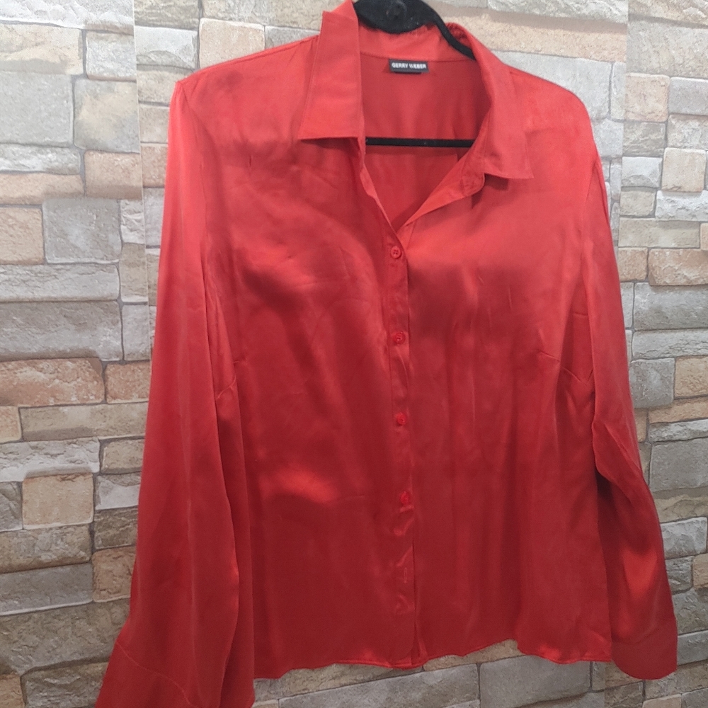 Gerry Weber Orange Long Sleeve Blouse Size M/L